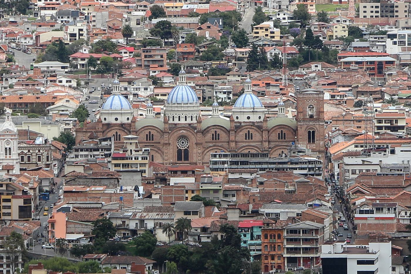 Rooftops and cathedral domes in Cuenca